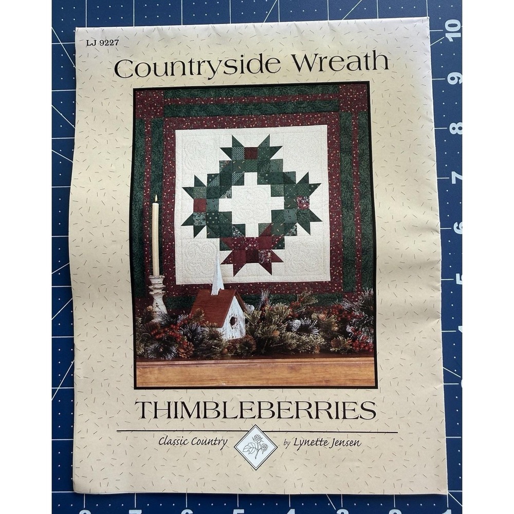 THIMBLEBERRIES - Quilt Pattern - COUNTRYSIDE WREATH - 38" Square LJ 9227